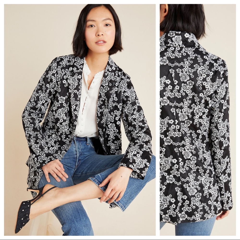 Anthropologie Aylie Embroidered Blazer